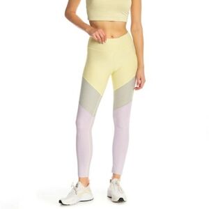 Outdoor Voices Full Length Leggings Colorblock Pastel Yellow Lavender Si…